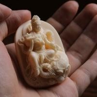 ราคา ผลไม้งาช้างแกะสลักราศี Benming พระพุทธรูปจี้ผู้ชายผู้หญิงคู่จี้สไตล์เครื่องประดับ Samantabhadra สร้อยคอ6.13 (27061462143)