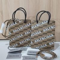 ราคา กระเป๋าสะพาย สีน้ำตาล ลายblNew Balenciaga Shopping bag in Beige Brown White สวยเก๋ รุ่นนี้ใหญ่กว่าร (27827481806)
