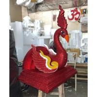 ราคา นกยูงเสียบธนบัตร สูง80cm ฐาน60x40cm ลงกากเพชรสีแดงสดสวยงาม (27264160707)