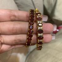 ราคา กำไลโกเมนแท้ เพชรสวิส ทองไมครอน (2310849526)