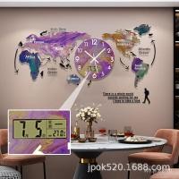 ราคา นาฬิกา นาฬิกา สวยแขวนผนังห้องนั่งเล่นที่เรียบง่ายโลกครัวเรือนศิลปะส่องสว่างตารางจอแสดงผลติดผนังนาฬิกาแขวนตกแต่งแผนที่ สวี (40576784999)