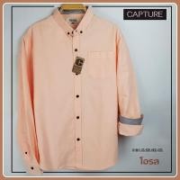 ราคา เสื้อเชิ้ตแขนยาว คอปก ผ้า Oxford สีโอรส มีถึงไซส์ 4XL (581748616)
