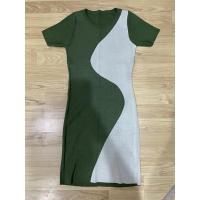 ราคา มินิเดรสไหมพรมแขนสั้น ผ้า knit ทอสีทูโทน ทรงเบสิค (20159341593)