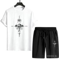 ราคา ชุดวอร์มแขนสั้นสำหรับชาย แบบลำลอง สไตล์ย้อนยุค กางเกงขาสั้น พิมพ์ลายเสื้อยืด เหมาะสำหรับสวมใส่ในเมืองและแฟชั่นสตรีท (54004400381)