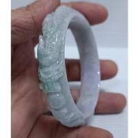 ราคา หยก หยกพม่า กำไลหยกแกะสลักมังกร-หงส์ (27026023899)