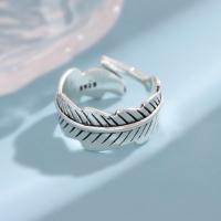 ราคา แหวนเงินแท้ 925 ขนนกย้อนยุคสร้างสรรค์ใบอารมณ์เปิดแหวนหญิงอุปกรณ์เสริม CR189 (52154631188)