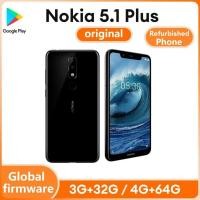 ราคา Refurbished โทรศัพท์สําหรับ Nokia 5.1 Plus ปลดล็อค Nokia X5 Octa-core 5.86 นิ้ว 3GB RAM 32GB ROM LTE 13MP ลายนิ้วมือ Android สมาร์ทโฟนใช้โทรศัพท์ (40519037083)