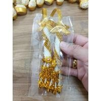 ราคา พวงมาลัยมุกถัก2ชายโซ่ 3 มิล พวงกลม 2ชายตรงมุกขาว - มุกทอง พวงมาลัยแขวนหน้ารถ ดอกไม้ไหว้พระ (9863544297)