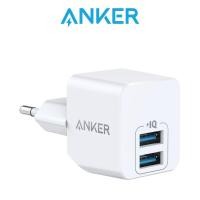 ราคา [ปลั๊ก Eu, 2pin] Anker PowerPort mini Dual Port USB Plug Charger, Super Compact Wall Charger, เอาต์พุต 2.4A (A2620) (51654702209)