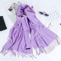 ราคา scarfผ้าพันคอ ผ้ากันหนาว ผ้าคลุมไหล่ แคชเมียร์ สีพื้น 215กรัมขนาด 190* 70ซม cashmere (20255636386)