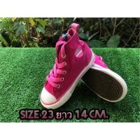 ราคา รองเท้าเด็ก Converse All Star หุ้มข้อมือสอง สีชมพู ของแท้ 100 % สวยๆ สภาพแน่นๆ size 23 ยาว 14 cm. (10489744386)