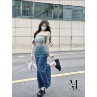 ราคา เดรสเกาะอกยีนส์ไล่สี เข้ารูป น่ารักมากๆๆ (22547125323)