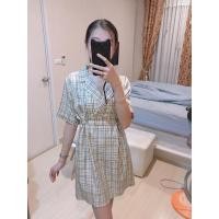 ราคา เดรสกระโปรง มินิเดรส คอปก ลายสก็อต สีเหลือง (4694468018)