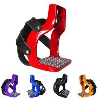 ราคา 1คู่ขี่ม้าความปลอดภัย กวนอัพ ยืดหยุ่นหล่ออลูมิเนียมขี่สําหรับอานที่มีฝาครอบสุทธิเหยียบลื่นม้าอานเหยียบ (44854441239)