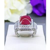 ราคา แหวนทับทิมพม่าสีแดงสด เม็ดนี้สีแดงสดหวานฉ่ำสุดๆ เนื้อแก้วไฟดี วงใหญ่ใส่เต็มนิ้วมากก หนัก 6.55 กะรัต หน้าใหญ่ ทรงสวย (6556767410)