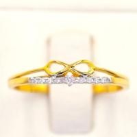 ราคา แหวนอินฟิก้านคู่ แถว แหวนเพชร แหวนทองเพชรแท้ ทองแท้ 37.5% (9K) ME036 (20294957773)
