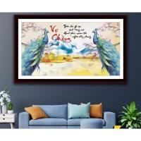 ราคา ภาพวาดหินคู่นกยูงเขียว เทียบกับ218 - ขนาด : 90 * 53ซม. (ทาสีงานไม่ได้) (43858804602)