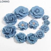 ราคา LONNG ดอกไม้ประดิษฐ์, ผ้ายีนส์ Scrapbooking Denim ดอกไม้, เสื้อผ้า Headwear ลูกไม้ Trim เสื้อผ้าดอกไม้ (49604003129)