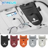 ราคา Suzuki รถ Sun Visor แว่นตาคลิปหนังผู้ถือบัตรปากกาแว่นตากันแดดกระเป๋าภายในรถ Organizer อุปกรณ์เสริมสําหรับ Suzuki Swift Sport Jimny Vitara (43871593624)