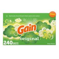 ราคา ของแท้จาก USA แผ่นหอมอบผ้า ปรับผ้านุ่ม Gain Dryer Sheet, Original 240 แผ่น (23866329340)