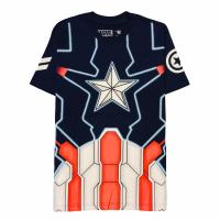 ราคา เสื้อยืดกัปตันอเมริกา มาร์เวล Captain America Marvel การ์ตูนลิขสิทธิ์แท้ รุ่น MVH241 สีกรม Supercomics (7647902576)