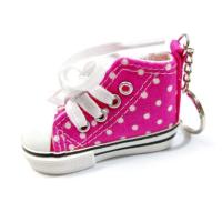 ราคา พวงกุญเเจรองเท้าจิ๋วลายpolka dot สีชมพู (2910078679)