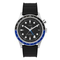 ราคา TIMEX TW2W22600 Waterbury Traditional GMT นาฬิกาข้อมือผู้ชาย สาย Rubber สีดำ หน้าปัด 39 มม. (19486650718)