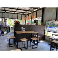 ราคา 99HomeStore ชุดโต๊ะขาเหล็กแต่งกากบาท+เก้าอี้ขาเหล็ก (มีสองขนาด) (1544579151)