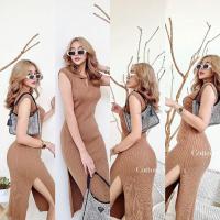 ราคา เดรสไหมพรมแขนกุดผ้าข้าง เดรสผ่าข้าง เดรสไหมพรม (12274429099)