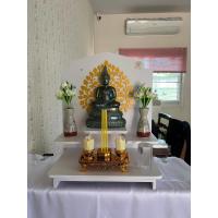 ราคา รุ่นไทยโมเดิร์น หิ้งพระพลาสวูด สไตล์โมเดิร์น ไม่มีหลังคา มีถาดสไลด์ (24581032015)