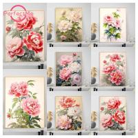 ราคา Pm ดอกไม้ ดอกโบตั๋น ดอกโบตั๋น DIY ภาพวาดหิน ภาพวาดเพชร ภาพวาดตกแต่งบ้าน 30x40 ซม. (28059854278)