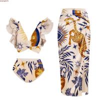 ราคา [พร้อมส่ง]bikiniชุดว่ายน้ำบิกินี่พิมพ์ลายวินเทจชุดว่ายน้ำแบบมีผ้าพันแผลสำหรับผู้หญิงชุดว่ายน้ำหรูหราหรูหราริมชายหาดฤดูร้อนปี2024 (51505063044)