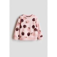 ราคา H&M(เอชแอนด์เอ็ม) เสื้อสเวตเตอร์ผ้าพิมพ์ด้านในขน brushed-inside Girls Printed brushed-inside sweatsh 1305880_3 (26042421284)