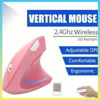 ราคา เมาส์ออปติคอลไร้สาย 2.4G 1600 DPI แนวตั้ง ออกแบบตามสรีรศาสตร์ พอร์ต USB สีชมพู สีดํา สําหรับคอมพิวเตอร์ โน๊ตบุ๊ค (14589837650)