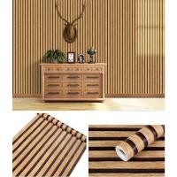 ราคา Wallpaper ลายไม้สีน้ำตาล-ตัดดำ วอลเปเปอร์สติ้กเกอร์ ติดผนัง โมเดิร์น (18493216002)