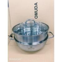 ราคา OMUDA_SHOP หม้อนึ่งสแตนเลส ซึ้ง ต้ม 2 ชั้น ก้นลึก พร้อมฝาแก้ว 30 ซม (2718122614)