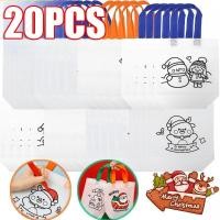 ราคา กระเป๋าผ้าพิมพ์ลายกราฟฟิตี้คริสต์มาส / ถุงผ้าไม่ทอรูปซานตาคลอสและมนุษย์หิมะ / ถุงของขวัญสำหรับระบายสี DIY 5/10/20 ชิ้น (41177269200)