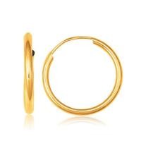 ราคา Nathalias NY ต่างหูต่างหูห่วงทองคำ 10k Yellow Gold Endless Hoop Earrings 40144 (24421840786)