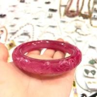 ราคา กำไลหยกทับทิมแท้ แกะลายรอบวง (3514981303)