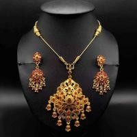 ราคา ชุดไทยสร้อยชุดต่างหู สร้อยคอเด็ก เพชรโบราณคลิปต่างหู (3817886544)