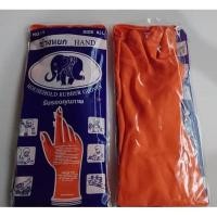 ราคา ถุงมือยาง สีส้ม ถุงมือยางเอนกประสงค์ ตราช้างหยก hand ไซส์ 8.5 L แบบหนา (3137409825)