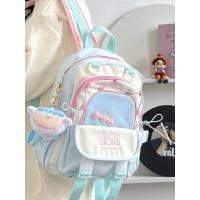 ราคา Mini Backpack สไตล์คอลเลจ.Color-Block สำหรับนักศึกษา พกพาสะดวกและเบาๆ (40907445952)