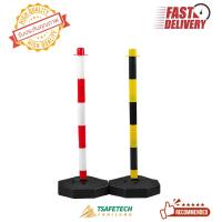 ราคา เสาจราจรแบบมีฐาน 8เหลี่ยม เสากั้นทางเดิน 85 ซม. ฐานพลาสติกใส่น้ำ พร้อมห่วงคล้องโซ่เสาจราจร (3365232879)