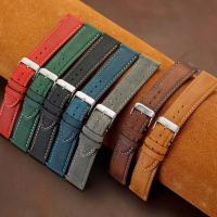 ราคา Retro Crazy Horse สายนาฬิกาหนังแท้ 14 16 18 19 20 21 22 24 มม.Cowhide สายนาฬิกาผู้หญิงผู้ชายสายรัดข้อมือ (43759094970)