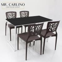 ราคา MR. CARLINO: #ชุดโต๊ะเก้าอี้ รับประทานอาหาร โต๊ะ + เก้าอี้ 4ตัว #ชุดโต๊ะกินข้าว เก้าอี้กินข้าว คุณภาพดี ขนาด120x60cm (1835025341)