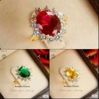 ราคา แหวนพลอยล้อมเพชรcz พลอยเนื้ออ่อน ใส่สวยแน่นอน (2204228314)