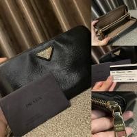 ราคา กระเป๋าตังค์ผู้หญิงใบยาวแบรนด์แท้ Prada Zippy Compartment Large Wallet •Saffiano Vernic Cameo มือสอง (24922711012)
