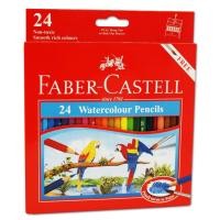 ราคา Faber Castell- สีไม้ระบายน้ำ 24 สี กล่องกระดาษ สีไม้สำหรับเด็กพร้อมกบเหลาดินสอ (27805642763)