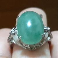 ราคา แหวนปาหะแท้ หยกแท้สีเขียวสวย (Green Jade Ring) size 52 (960867029)