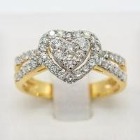 ราคา แหวนหัวใจ วงใหญ่อลังการเพชรเยอะ แหวนเพชร แหวนทองเพชรแท้ ทองแท้ 37.5% (9K) ME580 (29123620544)